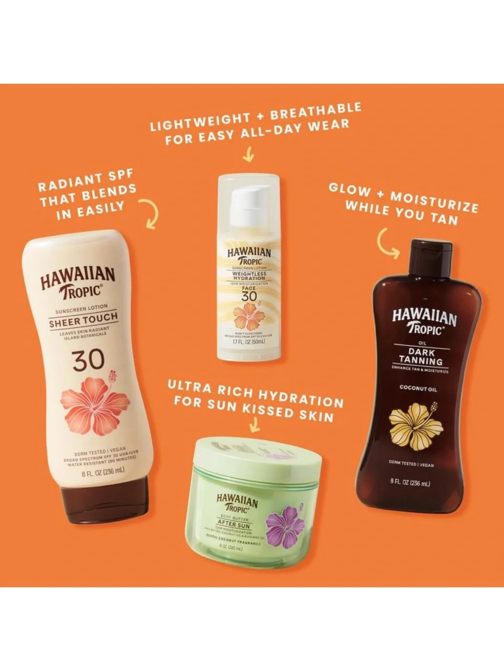 Hawaiian Tropic Silk Hydration Weightless After Sun Lotion, NEW